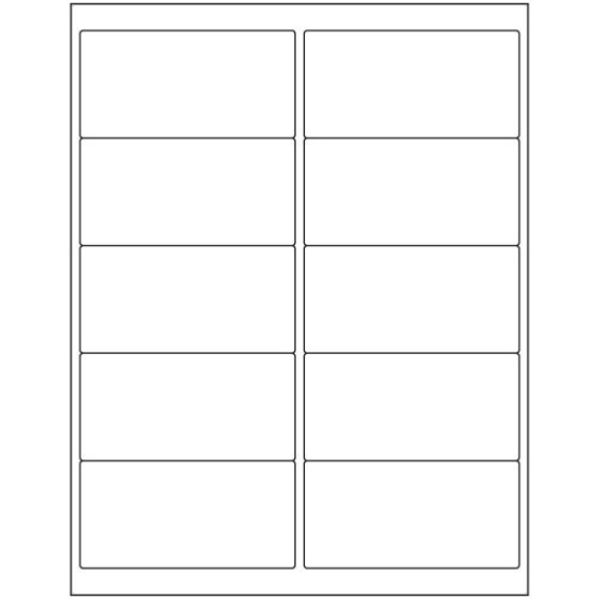Picture of PDC Permanent Laser Paper Label, 4" x 2", White, 10 per Sheet, 1,000 Sheets per Box