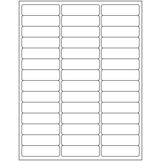 Picture of PDC Permanent Laser Paper Label, 2-5/8" x 3/4", White, 42 per Sheet, 250 Sheets per Box