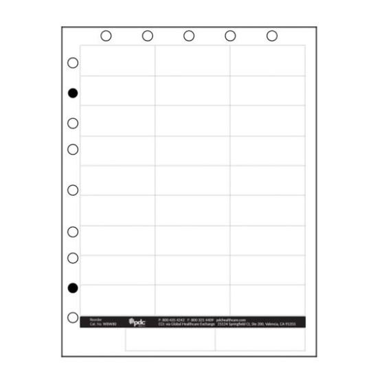 Picture of PDC Laser Chart Labels with Holes, Multiple Sizes, White, 29 Labels per Sheet, 4 Packs of 250 Sheets per Case