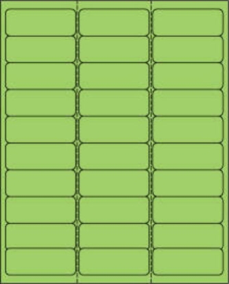 Picture of PDC Laser Chart Label, 2-5/8" x 1", Fluorescent Green, 30 Labels per Sheet, 30 Sheets per Pack