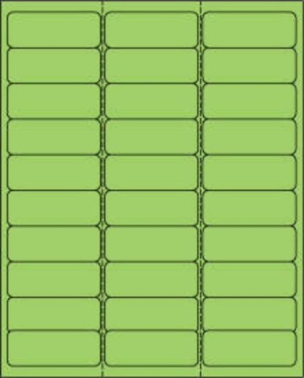 Picture of PDC Laser Chart Label, 2-5/8" x 1", Fluorescent Green, 30 Labels per Sheet, 30 Sheets per Pack