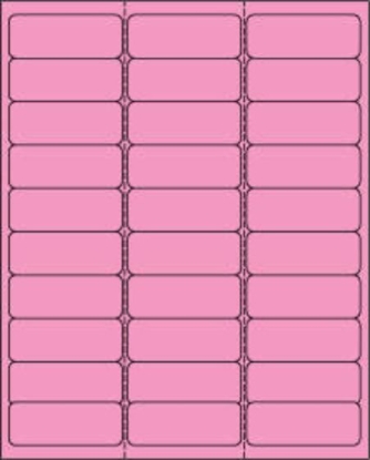 Picture of PDC Laser Chart Label, 2-5/8" x 1", Fluorescent Pink, 30 Labels per Sheet, 30 Sheets per Pack