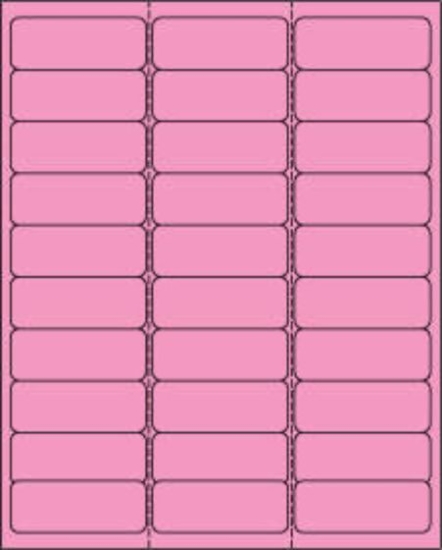 Picture of PDC Laser Chart Label, 2-5/8" x 1", Fluorescent Pink, 30 Labels per Sheet, 30 Sheets per Pack