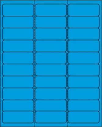 Picture of PDC Laser Chart Label, 2-5/8" x 1", Blue, 30 Labels per Sheet, 30 Sheets per Pack