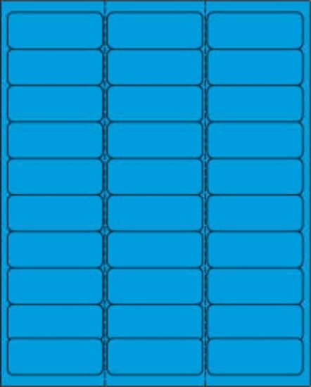 Picture of PDC Laser Chart Label, 2-5/8" x 1", Blue, 30 Labels per Sheet, 30 Sheets per Pack
