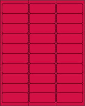 Picture of PDC Laser Chart Label, 2-5/8" x 1", Fluorescent Red, 30 Labels per Sheet, 30 Sheets per Pack