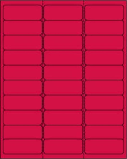 Picture of PDC Laser Chart Label, 2-5/8" x 1", Fluorescent Red, 30 Labels per Sheet, 30 Sheets per Pack