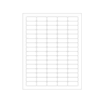 Picture of PDC Laser Chart Label, 1-1/2" x 5/8", White, 80 Labels per Sheet, 100 Sheets per Pack