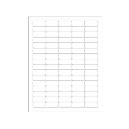 Picture of PDC Laser Chart Label, 1-1/2" x 5/8", White, 80 Labels per Sheet, 100 Sheets per Pack