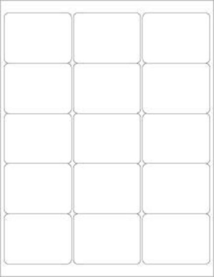 Picture of PDC Laser Chart Label, 2-11/16" x 2", White, 15 Labels per Sheet, 100 Sheets per Pack