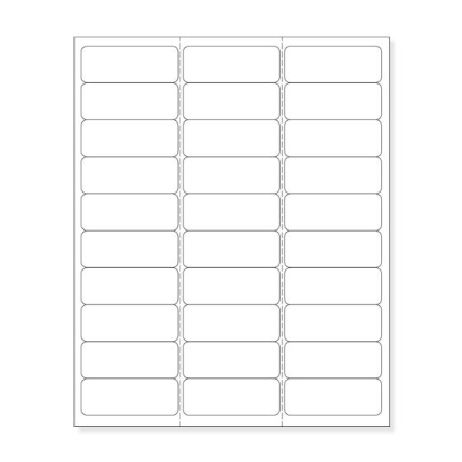 Picture of PDC Laser Paper Label, 2-5/8" x 1", White, 30 Labels per Sheet, 250 per Pack
