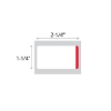 Picture of PDC Direct Thermal Paper Label, 2-1/4" x 1-1/4", White with Red Stripe, 3/4" Core, 250 per Roll