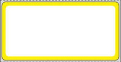 Picture of PDC Permanent Direct Thermal Paper Label, 4" x 2", White with Yellow, 3" Core, 2,500 per Roll