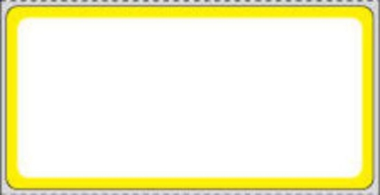 Picture of PDC Permanent Direct Thermal Paper Label, 4" x 2", White with Yellow, 3" Core, 2,500 per Roll