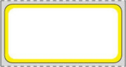 Picture of PDC Permanent Direct Thermal Paper Label, 2" x 1", White with Yellow, 1" Core, 1,300 per Roll