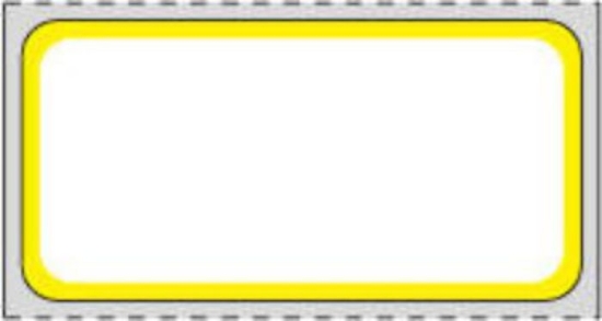Picture of PDC Permanent Direct Thermal Paper Label, 2" x 1", White with Yellow, 1" Core, 1,300 per Roll