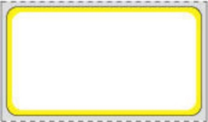Picture of PDC Permanent Direct Thermal Paper Label, 2-1/4" x 1-1/4", White with Yellow, 1" Core, 1,100 per Roll