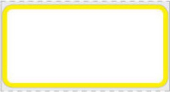 Picture of PDC Permanent Direct Thermal Paper Label, 2" x 1", White with Yellow, 3" Core, 5,000 per Roll