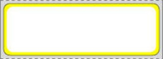 Picture of PDC Permanent Direct Thermal Paper Label, 3" x 1", White with Yellow, 1" Core, 1,300 per Roll