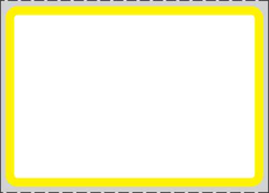 Picture of PDC Permanent Direct Thermal Paper Label, 2" x 1-3/8", White with Yellow, 3" Core, 3,500 per Roll