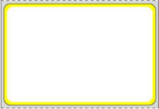 Picture of PDC Permanent Direct Thermal Paper Label, 3" x 2", White with Yellow, 3" Core, 2,500 per Roll