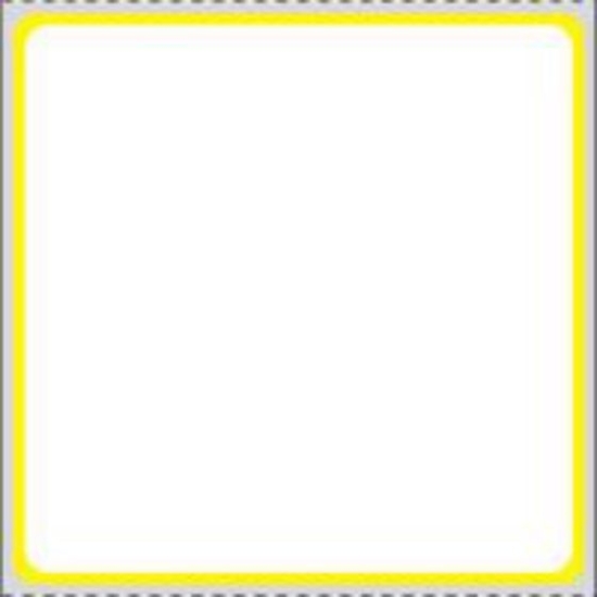 Picture of PDC Permanent Direct Thermal Paper Label, 3" x 3", White with Yellow, 3" Core, 1,500 per Roll