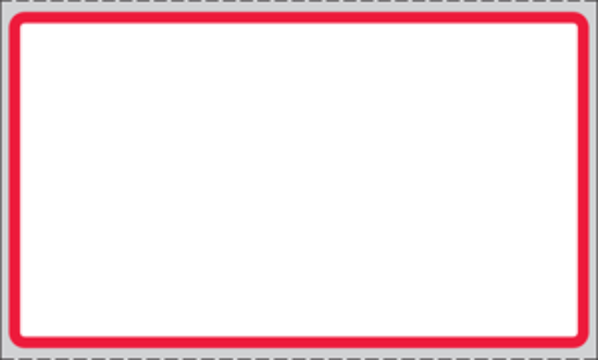 Picture of PDC Permanent Direct Thermal Paper Label, 3-1/2" x 2", White with Red, 3" Core, 2,500 per Roll