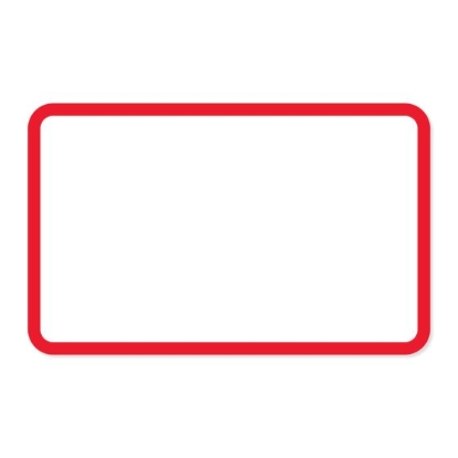Picture of PDC Permanent Direct Thermal Paper Label, 2" x 1-1/4", White with Red, 1" Core, 1,300 per Roll
