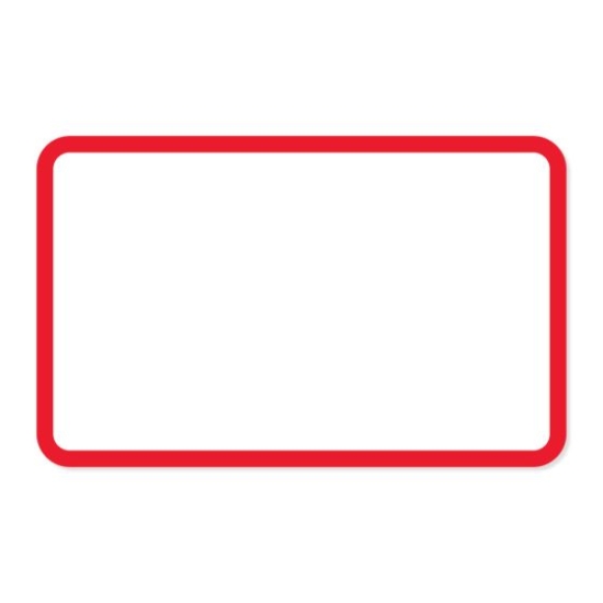 Picture of PDC Permanent Direct Thermal Paper Label, 2" x 1-1/4", White with Red, 1" Core, 1,300 per Roll