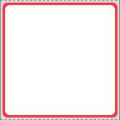 Picture of PDC Permanent Direct Thermal Paper Label, 3" x 3", White with Red, 3" Core, 1,500 per Roll