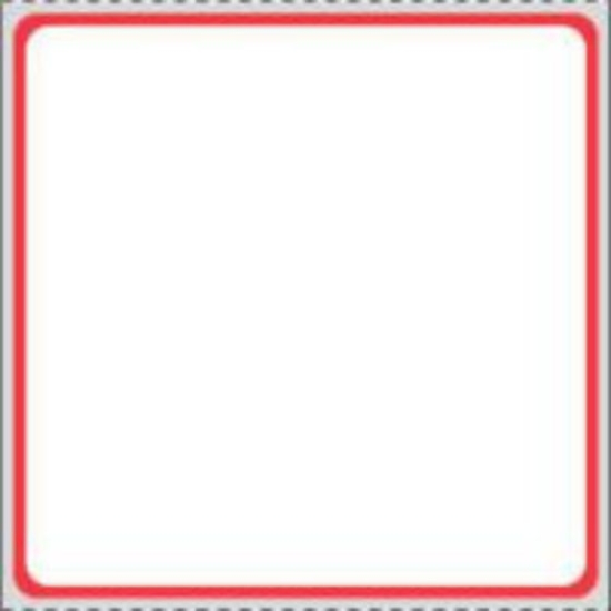 Picture of PDC Permanent Direct Thermal Paper Label, 3" x 3", White with Red, 3" Core, 1,500 per Roll
