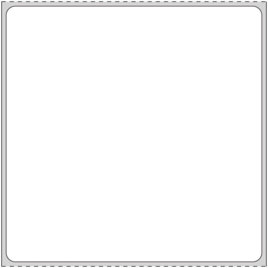 Picture of PDC Permanent Direct Thermal Paper Label, 3-1/2" x 3-1/2", White, 3" Core, 1,500 per Roll