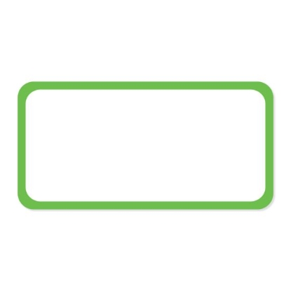 Picture of PDC Direct Thermal Paper Label, 2" x 1", White with Green Border, 1" Core, 1,300 per Roll, 8 Rolls per Case